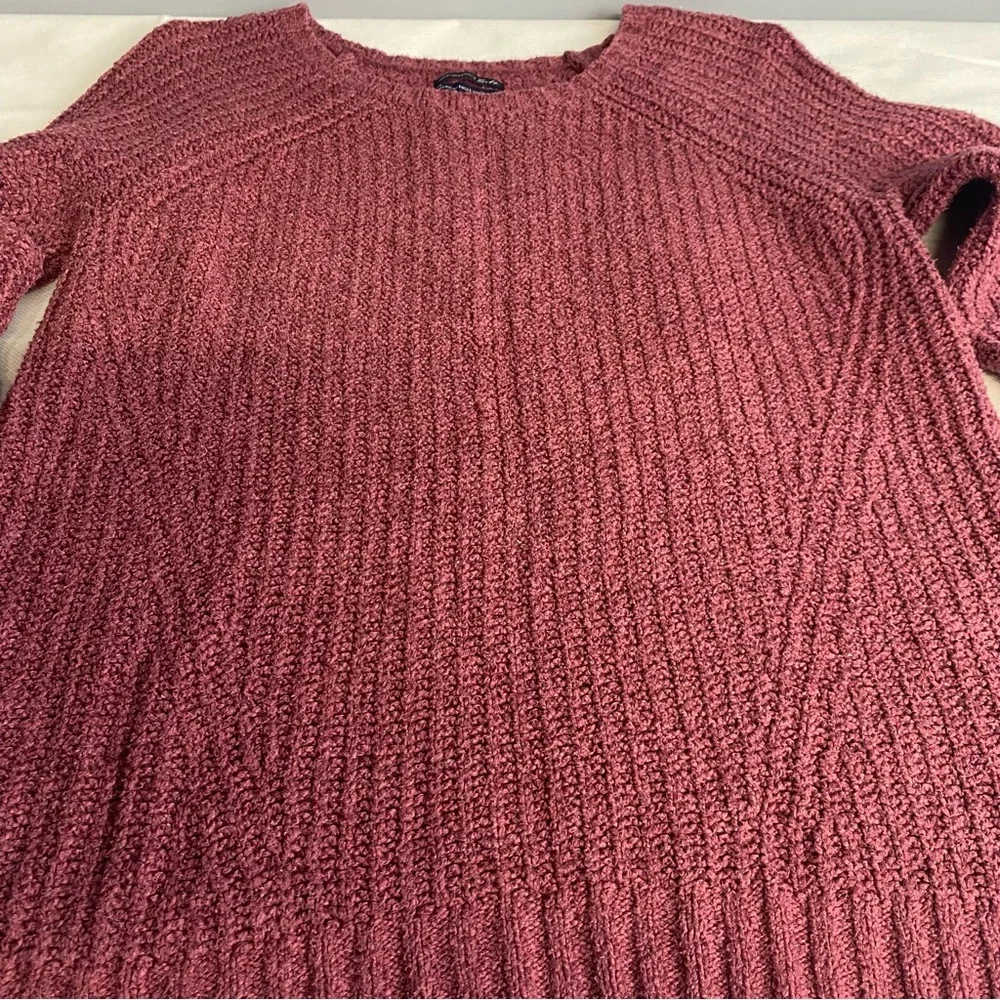 American Eagle Ahh-mazingly Soft Ribbed Crewneck Pullover Sweater XS Mauve